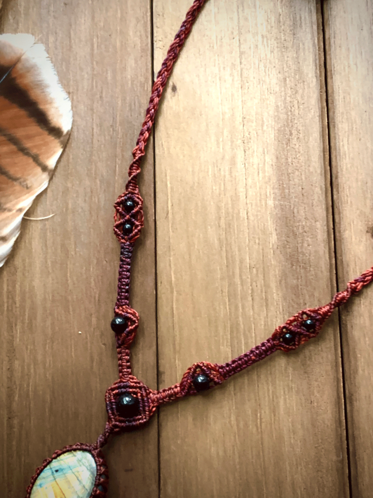 Necklace with Labradorite stone 11