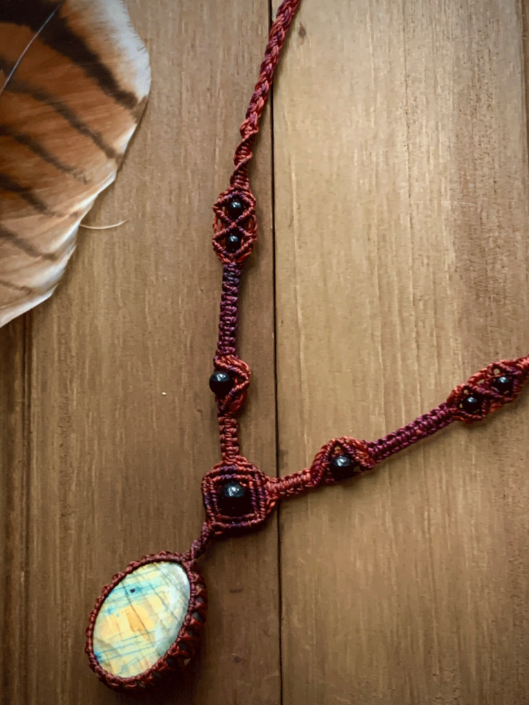 Necklace with Labradorite stone 12